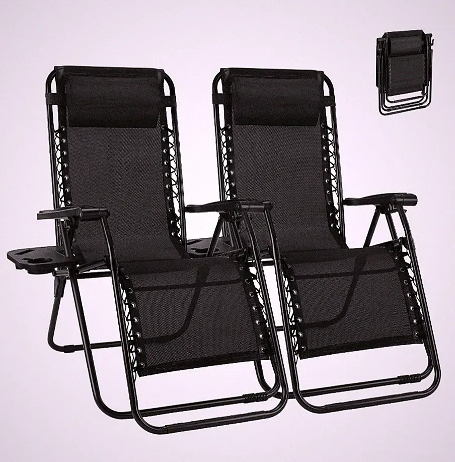 BestMassage Zero Gravity Reclining Outdoor Adjustable Chairs with Pillow and...