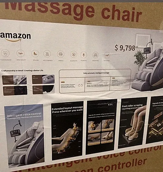 IRMC Electric Massage Recliner Chair Leather Zero Gravity Black Beige